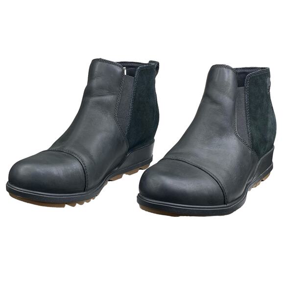 Sorel Women’s Evie Black Leather Suede Pull On Chelsea Boots Size US 8.5 - Picture 6 of 11